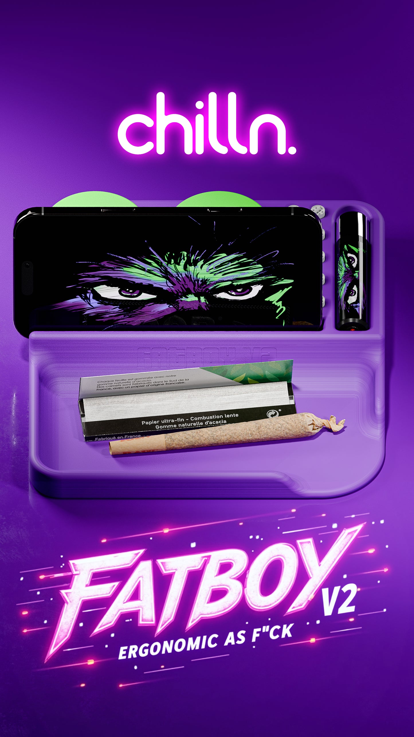 FATBOY 2 – 7-in-1 Rolling Tray & Stash Station - Compact. Upgraded. Ergonomic